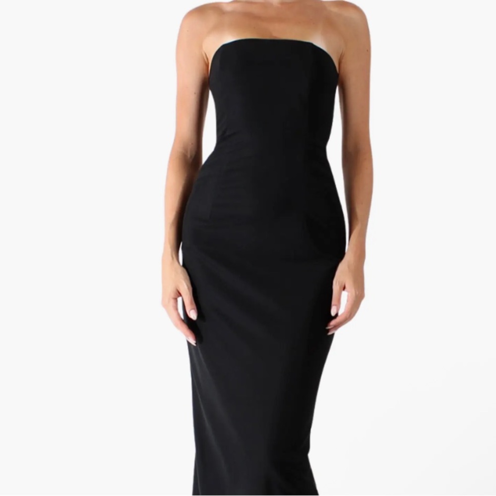 NWT Mother of All Amaya Elegant Black Strapless Maxi Evening Gown Size S - Picture 5 of 7